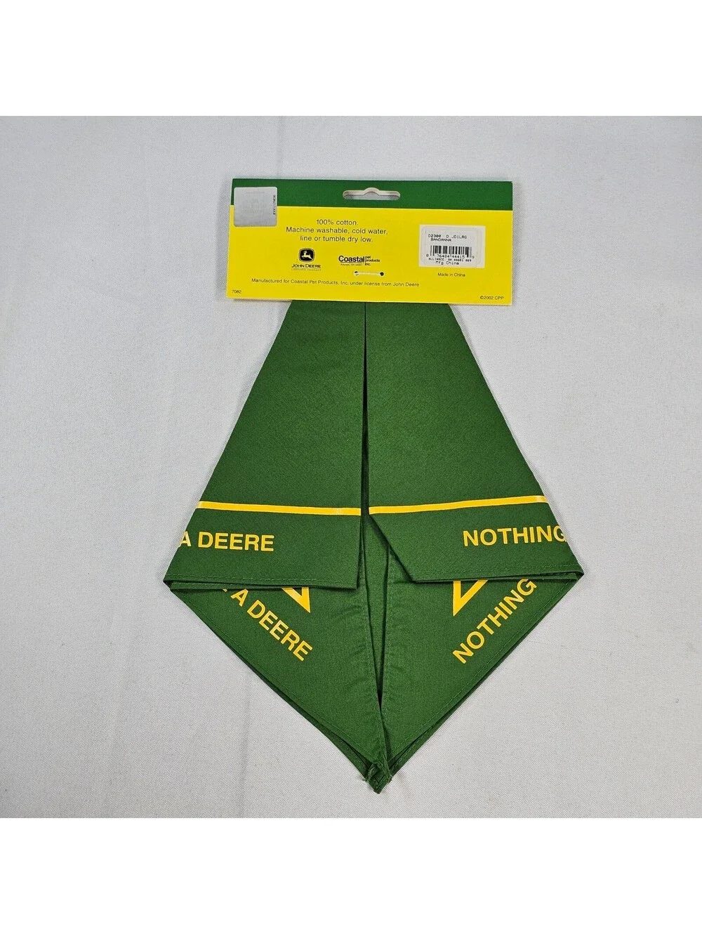 John Deere Dog Bandanna Green Yellow Logo Nothing Runs Like A Deere Large D2300